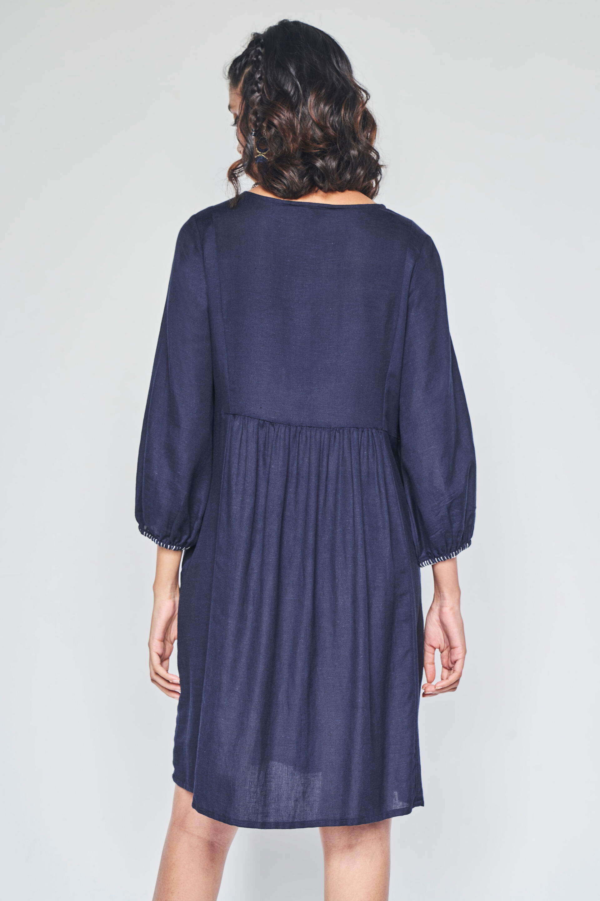 Neelakshi Embroidered Dress, Navy Blue, image 7